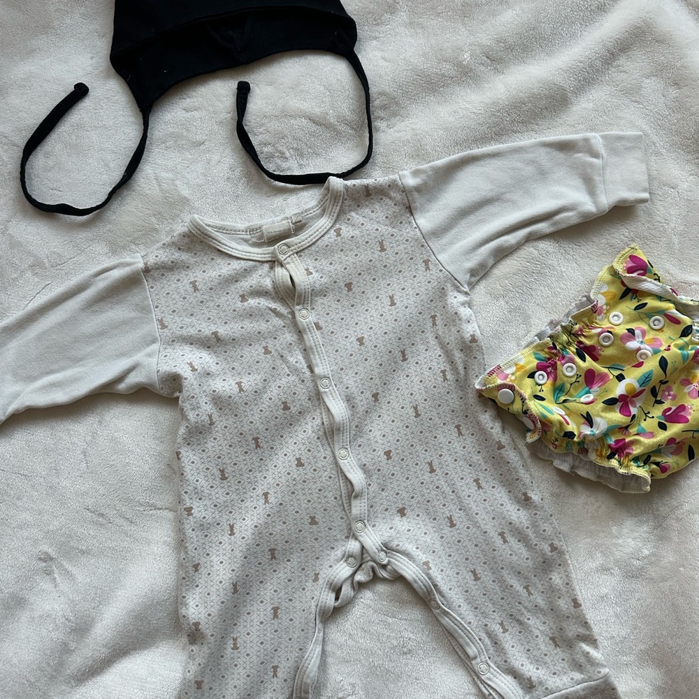 White and Gray Kids One Piece